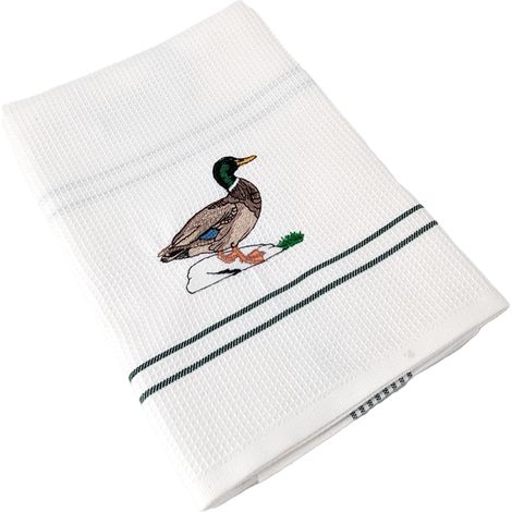 Torchon nid d'abeille WAFFLE brodé Canard (1/5)