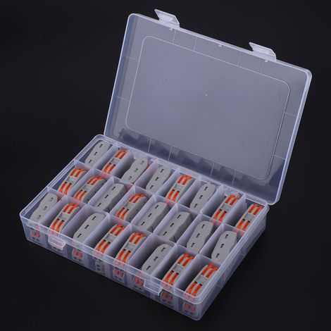 Lot de 48 connecteurs électriques PCT-2-2, fil de 11 à 28 AWG, bloc de jonction pour câblage, borne de raccordement universelle. (1/5)