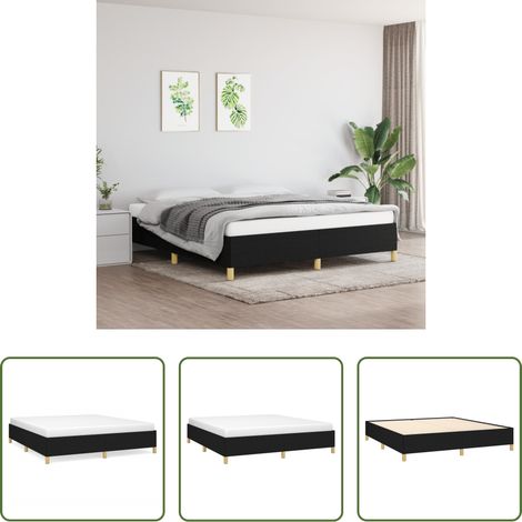 vidaXL Schlafzimmer - Bettgestell ohne Matratze Schwarz 160x200 cm Stoff (1/5)