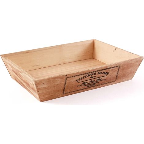Vassoio in legno di abete brunito, 36x27H8 cm (kit da 10) (1/2)