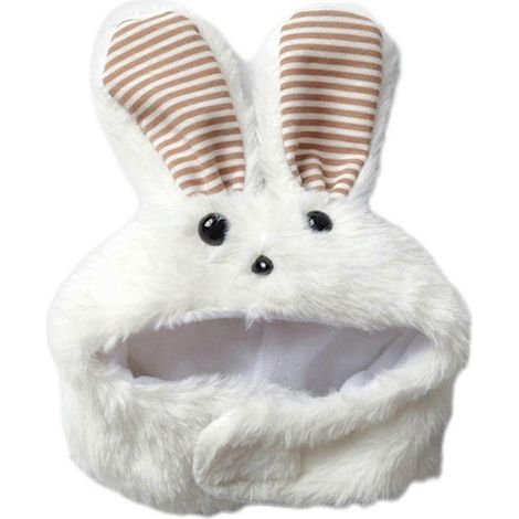 Chapeau pour animaux de compagnie avec oreilles de lapin en peluche, chapeau de Noël pour chien espiègle, chapeau mignon et coupe-vent
