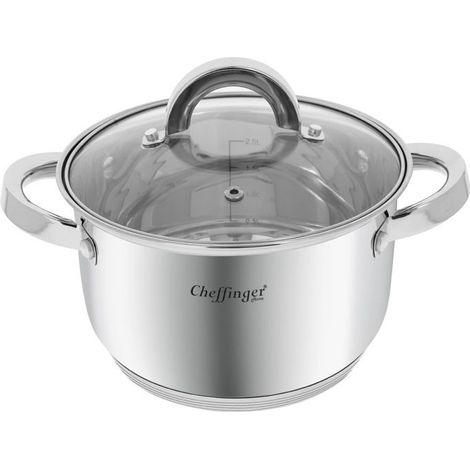 Marmite - CHEFFINGER - Cheffinger - 18cm - 2.9L - Compatible Induction - Couvercle Verre