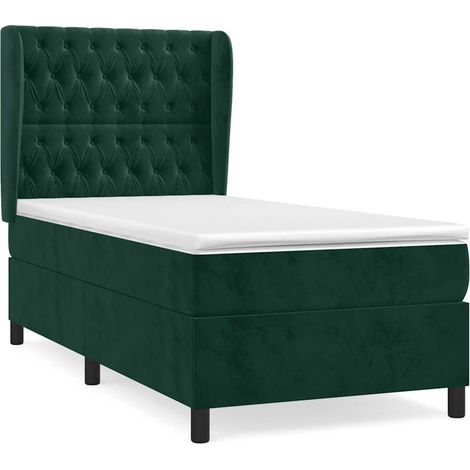 Maison Exclusive - Cama box spring con colchón terciopelo verde o (1/5)