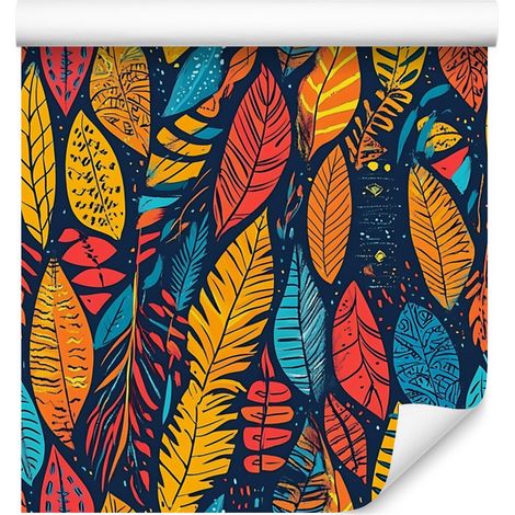 Carta da parati in stile boho oro e blu navy per soggiorno e camera da letto, 50x1000 cm (1/5)