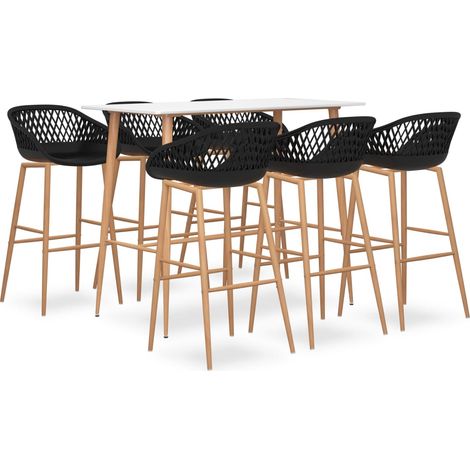 7-tlg. Bar-Set Weiß und Schwarz