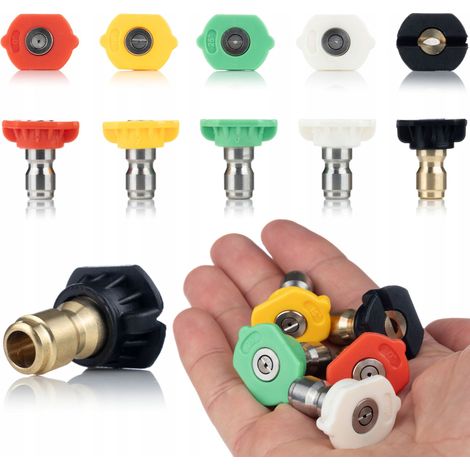 Set di Ugelli per Idropulitrice JetSpray 5x050 – Quick Connect 1/4"  Angoli 0°–60°  Orifizio 0,050"  Compatibile con Bosch, Lavor, Stanley
