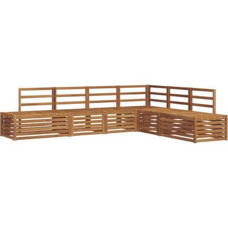 Outdoor Sofa Set Natural 273 x 213.5 x 73 cm Solid Acacia Wood vidaXL