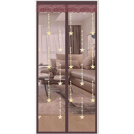 Mosquitera magnética de fibra de poliéster ultrarresistente, con cierre automático y silencioso, para puertas de balcón y salón, 80 x 200 cm -Crezuo