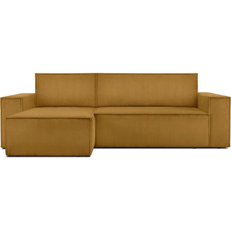 KONSIMO NAPI Ecksofa Big links/rechts, Schlaffunktion mit Cordbezug, Gelb (1/5)