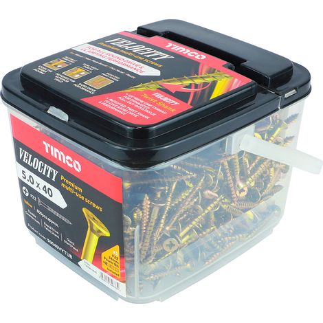 TIMCO Velocity Premium Multi-Use Countersunk Gold Woodscrews - 5.0 x 40
