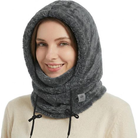 Sturmhaube Winter Plüsch Thermo Skimaske für Damen und Herren Fleece Winddicht Grau (1/5)