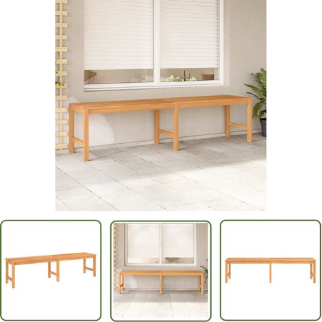 The Living Store Banc de jardin 180 cm bois de teck solide - Banc De Jardin - Mobilier De Jardin - Banc En Bois - Meuble De Jardin - Teck (1/5)