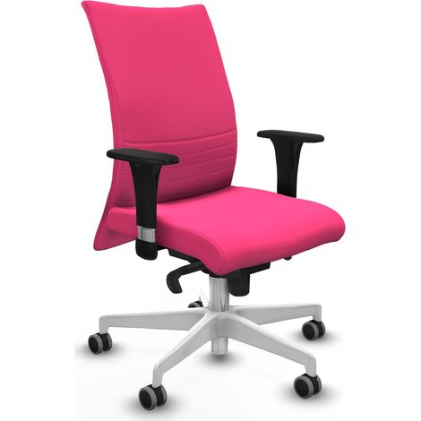 Albacete confidente XL sincro similpiel rosa brazos 1D cromados base blanca ruedas 65mm engomadas