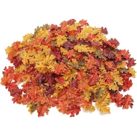 500 Stück Künstliche Eichenblätter Herbstlaub Deko, Gemischte Farben & Größen (1/5)
