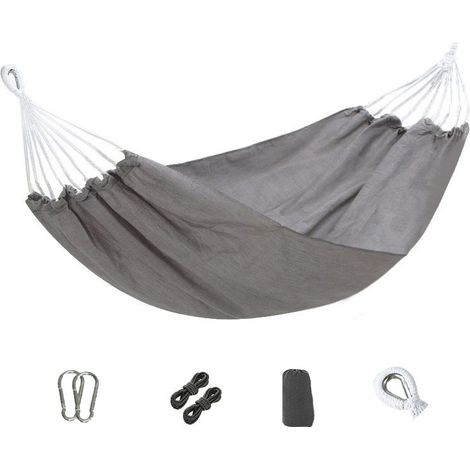 Hamac balançoire extérieur, hamac anti-renversement de camping d'été, simple, gris (1/5)
