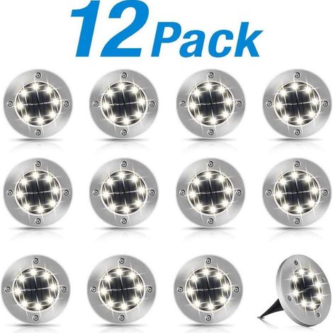 Éclairage solaire de sol, 12 lampes LED de 8 unités, étanche KLB-AquaForge (1/5)