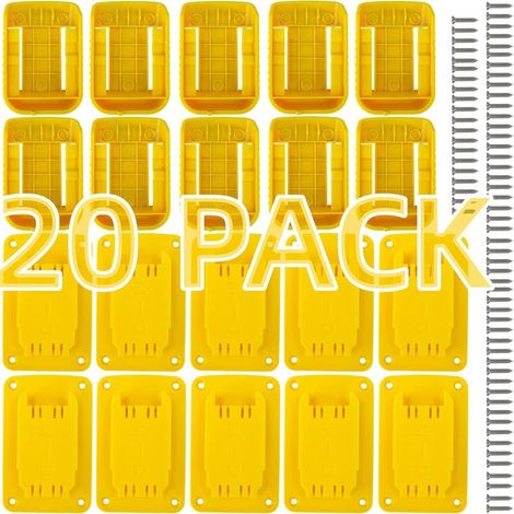 Ensemble de 20 supports de batterie pour outils (convient aux perceuses électriques 20V/60V, comprenant 10 supports pour outils, 10 supports pour batteries et les vis correspondantes) (1/5)