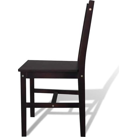 Essenstühle Set von 2 dunkelbraun Kiefer