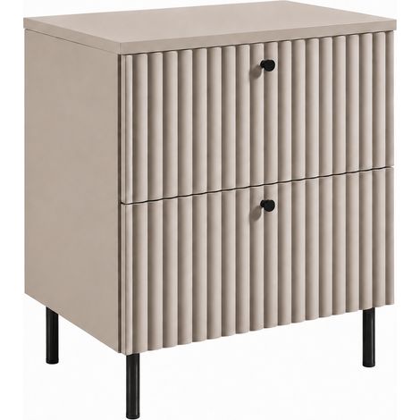 Mobile bagno Bello 60 cm su piedini, cashmere, piano cashmere, maniglie nere (1/5)