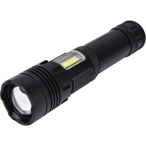 Lampe torche P70 super lumineuse longue portée, zoom réglable, avec indicateur de batterie, étanche, pour randonnée, camping, voyage, aventure, urgence, usage domestique (livrée sans piles) (1/5)