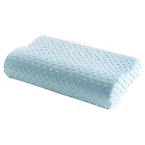 Oreiller de sommeil en bambou, en mousse à mémoire de forme, respirant et orthopédique, pour soulager la fatigue cervicale - Bleu 50 x 30 cm-AquaForge