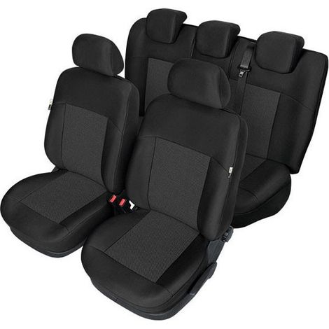 Komplettes Sitzbezug-Set Kegel Tailore Made‑Serie für vordere und hintere Sitze des Ford Fiesta MK7 (2008–2017) – Schwarz, Texti
