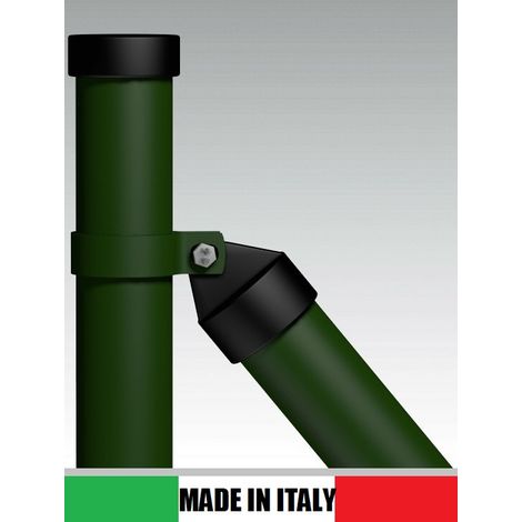 Saetta Tonda in Ferro Zincato e Plastificato Verde Completa di Collare (Diam: 38mm) (Altezza 200 cm) (1/2)