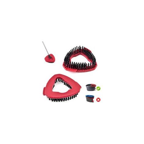 Lot de 2 têtes de balai à récurer de rechange compatibles avec la base de balai rotatif Vileda EasyWring pour nettoyage du sol (2 rouge)