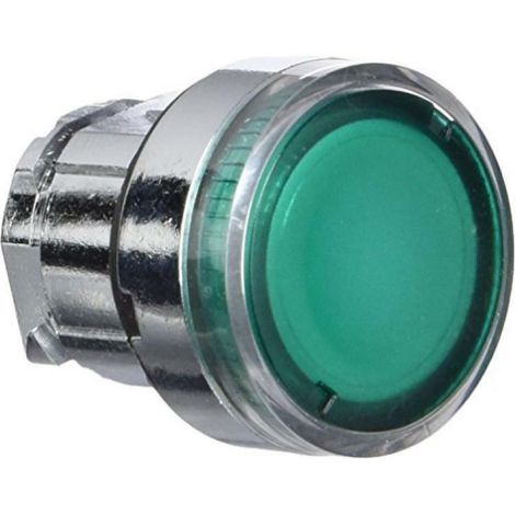 Schneider testa pulsante luminoso a ghiera testa con gemma liscia verde zb4bw33