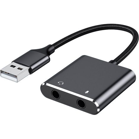 Carte Son Externe USB avec Prise Casque et Micro, Adaptateur Audio Compact (1/5)