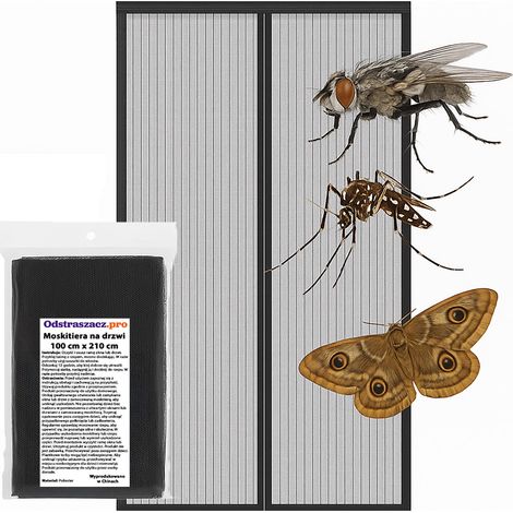 Zanzariera BC per porte finestre, finestre e balconi con chiusura magnetica, 210 x 100 cm