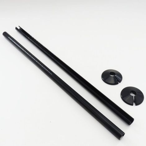 2-piece set Radiator Cover Shroud Sleeve Black 15mm x 200mm,Anthracite Radiator Accessories (1/4)