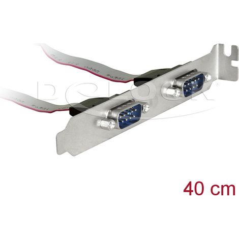 Delock slot bracket  2 x serial pin layout: 1:1