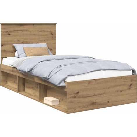 Maison Exclusive - Estructura de cama con cabecera Roble artisan (1/5)