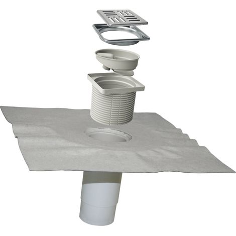 Scarico verticale dm 100 kit liquid tnt con sifone, griglia