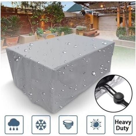 Funda rectangular para muebles de jardín ZVD, poliéster, impermeable, antipolvo y anti-UV, para silla o mesa de jardín (Dimensiones: 152 x 104 x 71 cm) (1/4)