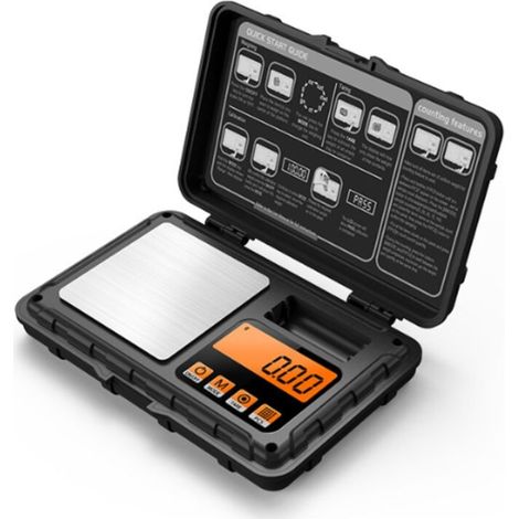 Mini balance à bijoux portable. petite poche de haute précision. balance électronique ABS outil de mesure de pièce d'épice en or (1/4)