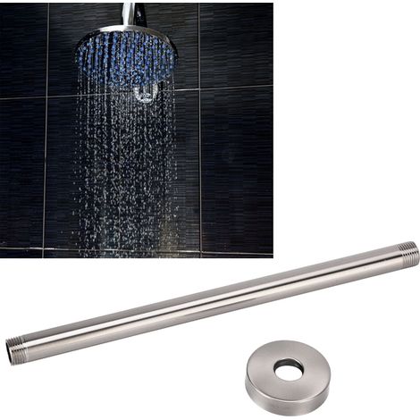 [Manguera de ducha] Brazo extensor de ducha de pared de 30,5 cm (12 pulgadas) con tapa de rosca NPT de 20 mm, acero inoxidable SUS304, cromo cepillado (1/5)