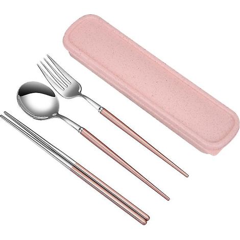 3-teiliges Essbesteck (Stäbchen, Gabel)