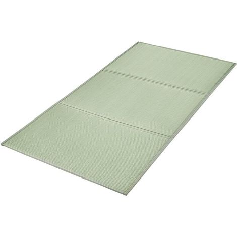 Matelas Tatami Japonais Pliable Futon de Sol en Jonc Naturel Antidérapant 203x99x1,3 cm (1/5)