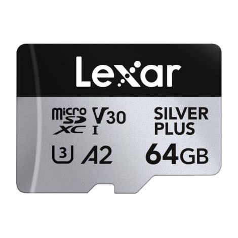 FOR Lexar Professional Silver Plus UHS-I V30 microSDXC Card - 64GB, (1/4)