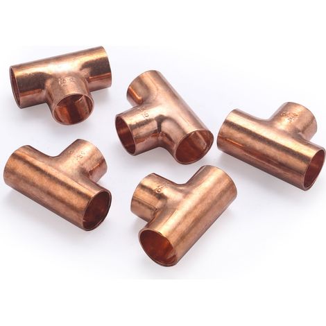TE de Cobre Hembra Igual para Soldar QUICK PLOMBERIE - Ø16 x5 unidades