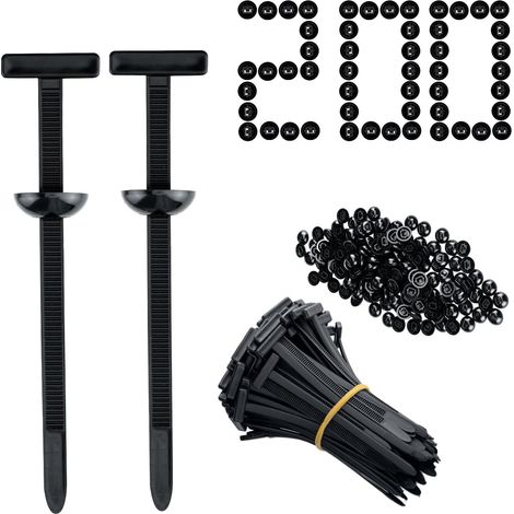 200 Kabelbinder aus Nylon, universelle selbstsichernde Befestigungselemente – Kabelbinder für Auto und Haushalt – Kabel schnell und sicher befestigen (1/4)
