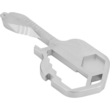 Tournevis multifonction portable 24 en 1, porte-clés, ouvre-bouteille, argent (1/5)