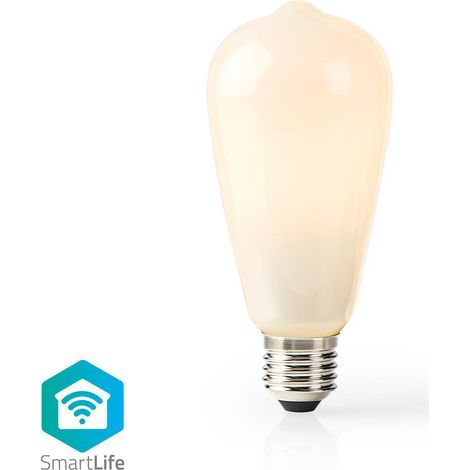 Lampara led vintage smartlife wifi e27 500 lumenes 5w varm vit 2700k vidrio androidios st64 1