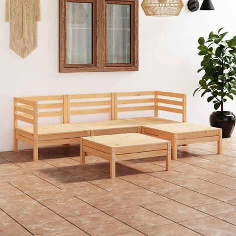 5-tlg. Garten-Lounge-Set Massivholz Kiefer vidaXL (1/5)