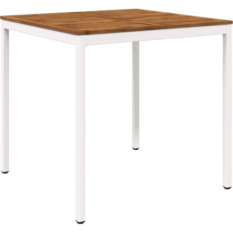 Mesa de Bar para Jardín Natural y Blanco 110 x 108,5 x 105 cm vidaXL