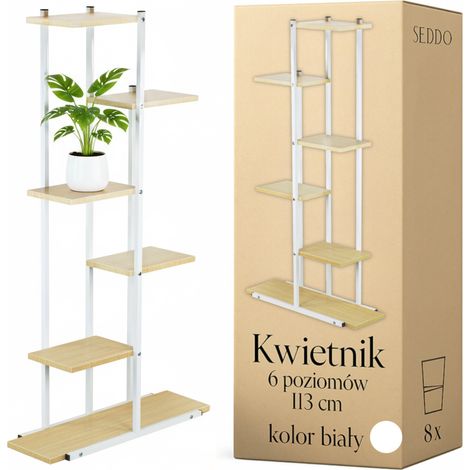 Soporte para flores, soporte para flores, estante de metal, blanco moderno (1/5)