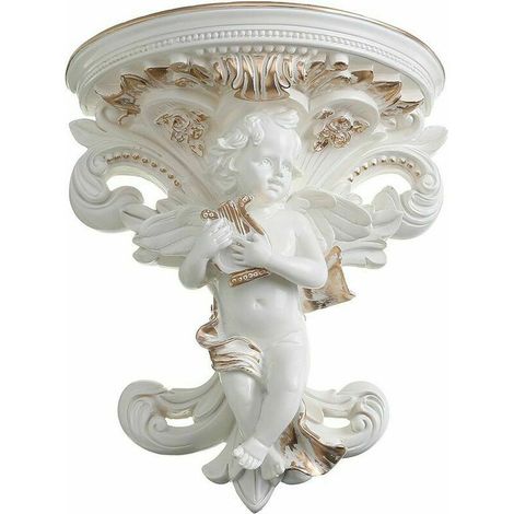 Plante Fleur Pot Mural étagère Suspendu Cupidon Ange Platre Corniche Art Rococo Sasicare,