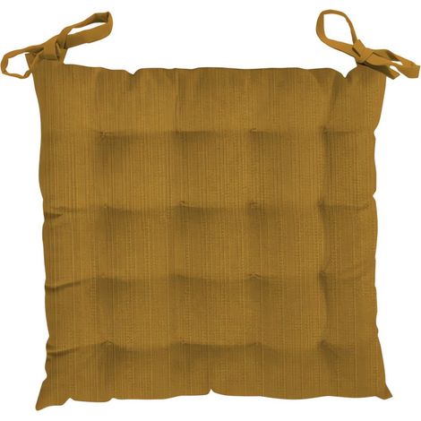 Dessus de chaise capitonné en velours 40X40X5 cm VELVET ocre, par Soleil d'Ocre